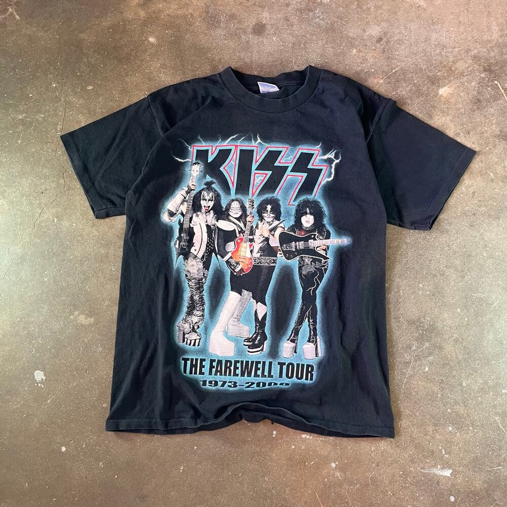 Rare 2000 KISS "The Farewell Tour" single stich all sport Band tee